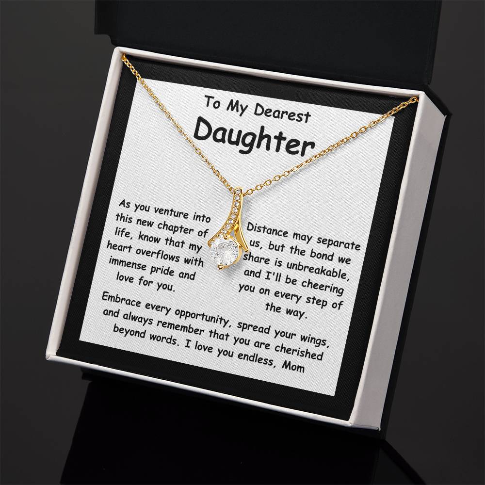 To My Dearest Daughter message card with the adorable Alluring Beauty Necklace.