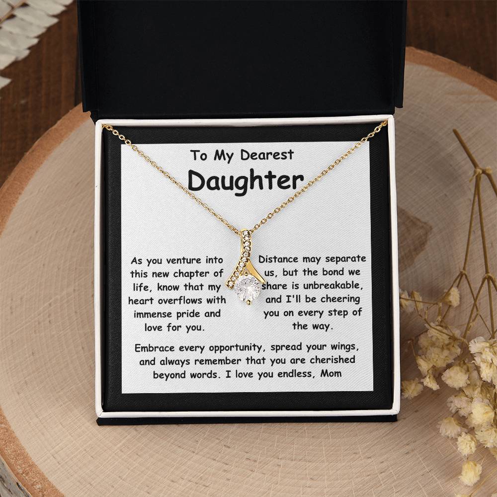 To My Dearest Daughter message card with the adorable Alluring Beauty Necklace.