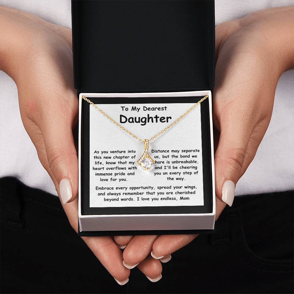 To My Dearest Daughter message card with the adorable Alluring Beauty Necklace.