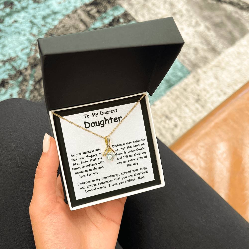 To My Dearest Daughter message card with the adorable Alluring Beauty Necklace.