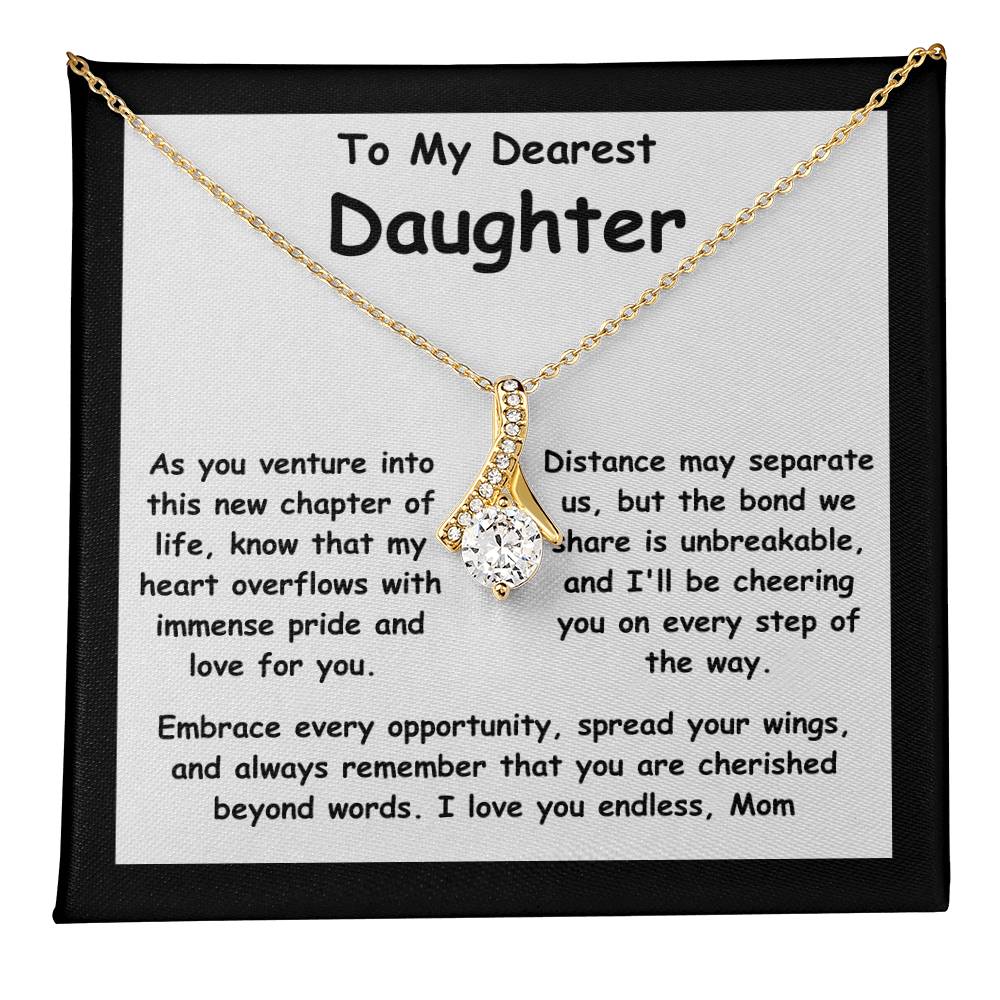 To My Dearest Daughter message card with the adorable Alluring Beauty Necklace.