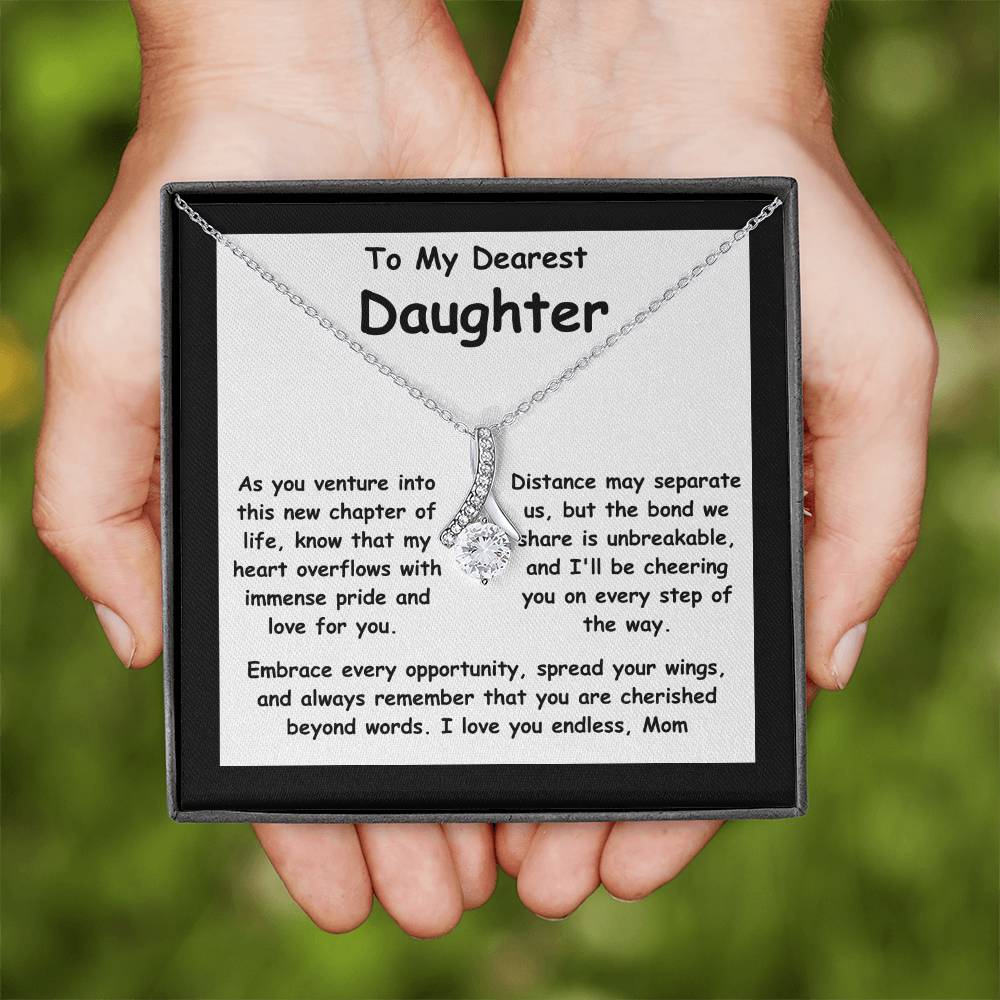 To My Dearest Daughter message card with the adorable Alluring Beauty Necklace.