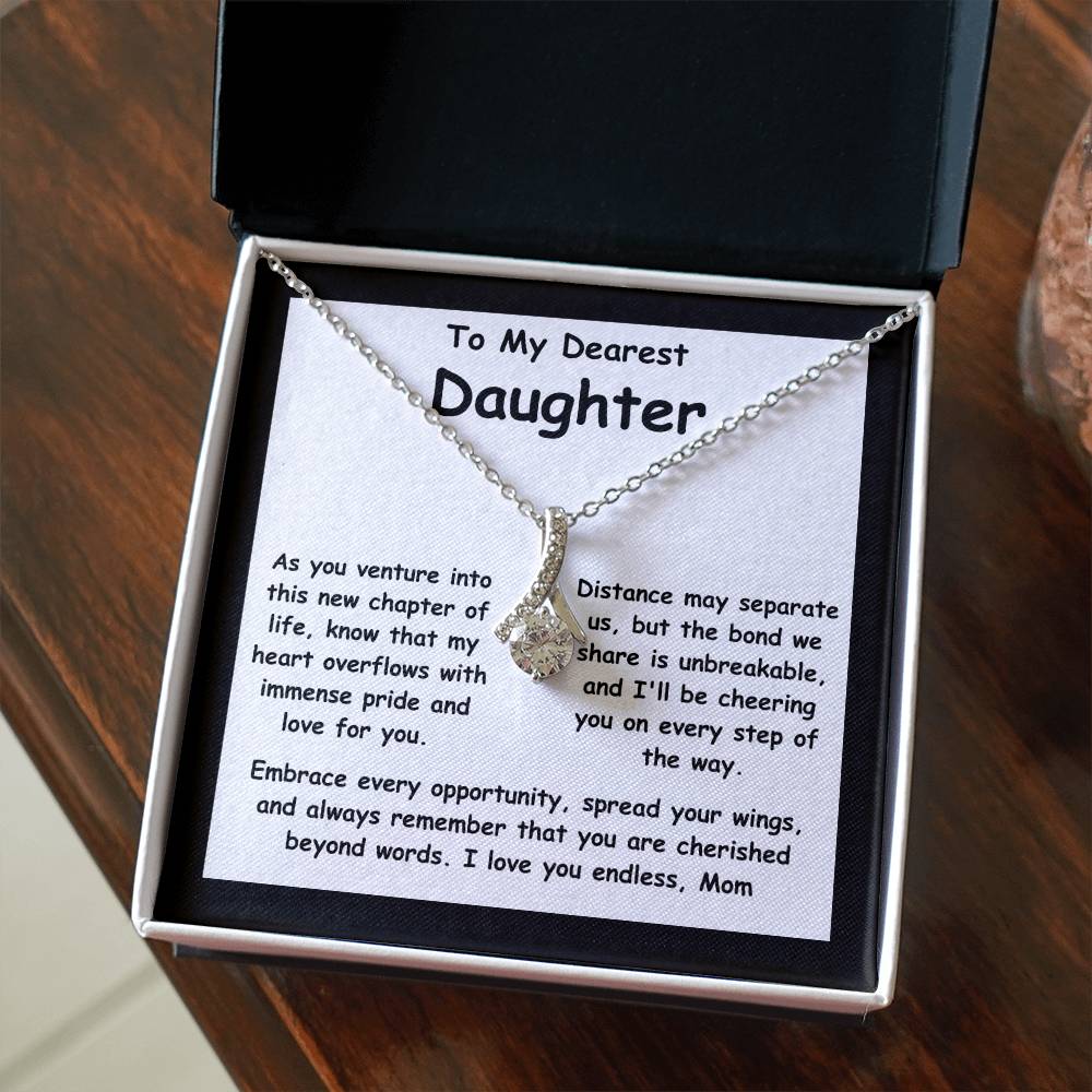 To My Dearest Daughter message card with the adorable Alluring Beauty Necklace.