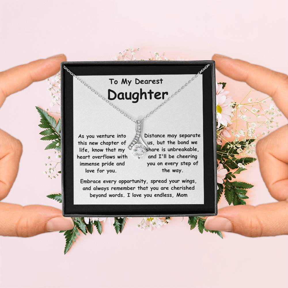 To My Dearest Daughter message card with the adorable Alluring Beauty Necklace.