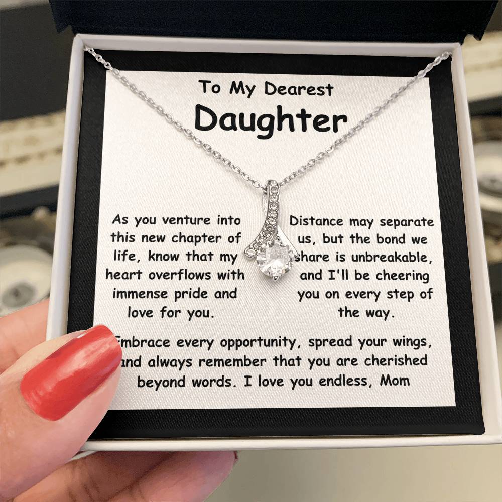 To My Dearest Daughter message card with the adorable Alluring Beauty Necklace.