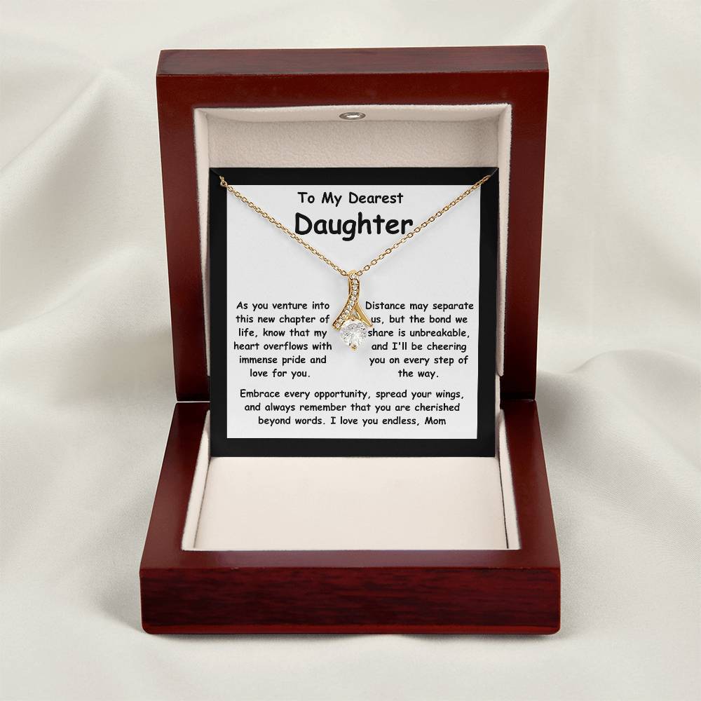 To My Dearest Daughter message card with the adorable Alluring Beauty Necklace.