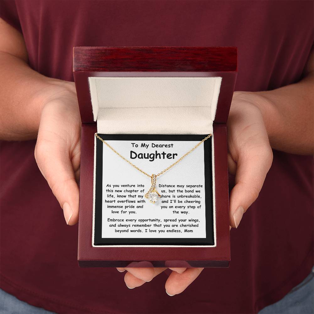 To My Dearest Daughter message card with the adorable Alluring Beauty Necklace.