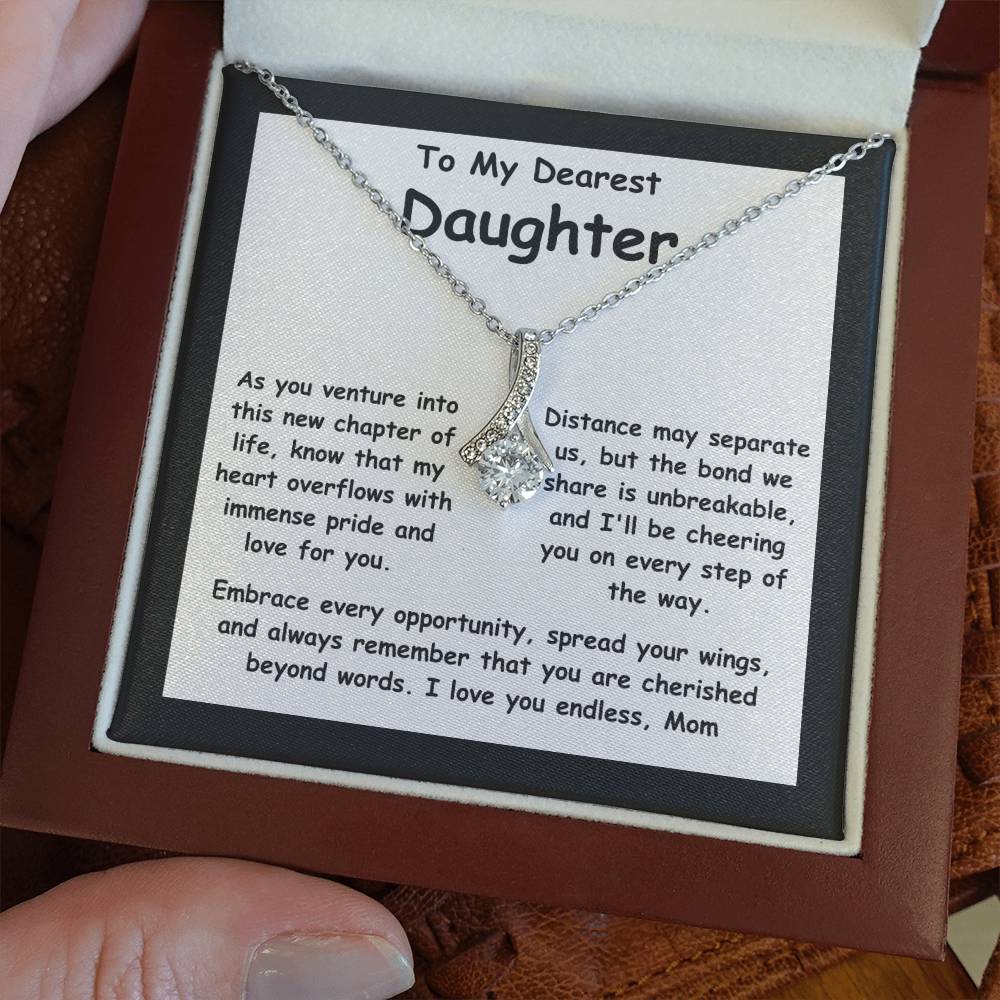 To My Dearest Daughter message card with the adorable Alluring Beauty Necklace.