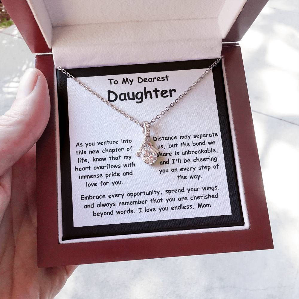 To My Dearest Daughter message card with the adorable Alluring Beauty Necklace.