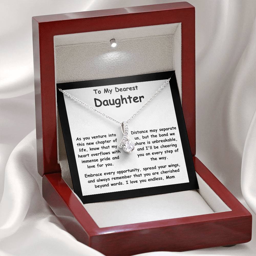 To My Dearest Daughter message card with the adorable Alluring Beauty Necklace.