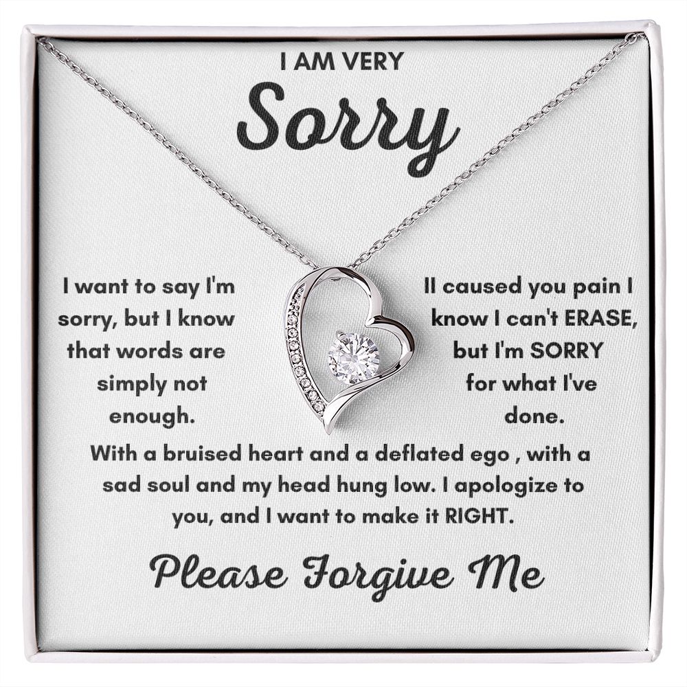 Expressing Eternal Apologies: I Am Very Sorry Love Forever Necklace Gift