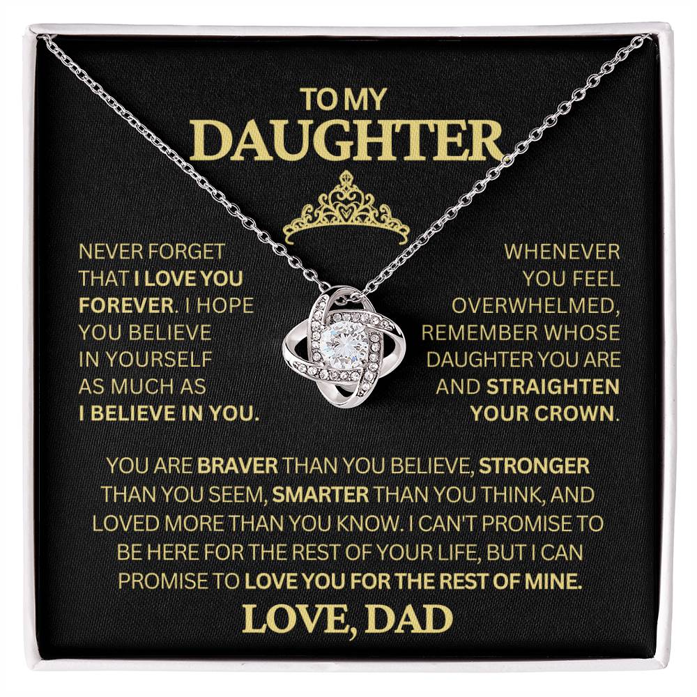 Beautiful Gift for Daughter From Dad "Never Forget That I Love You" Necklace