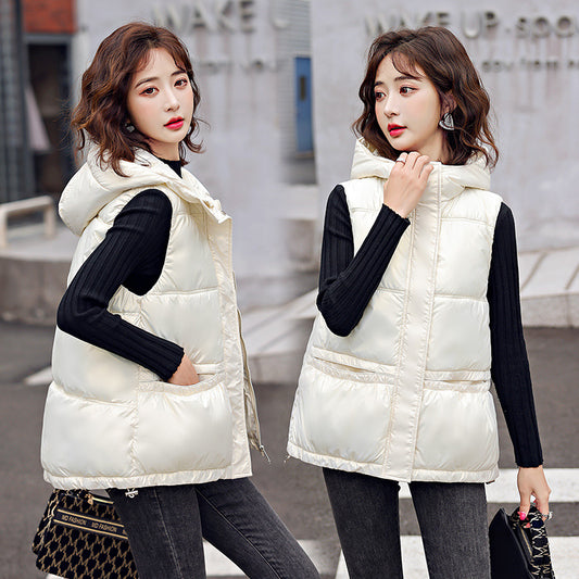 Western Style Hooded Vest Coat-Outerwear