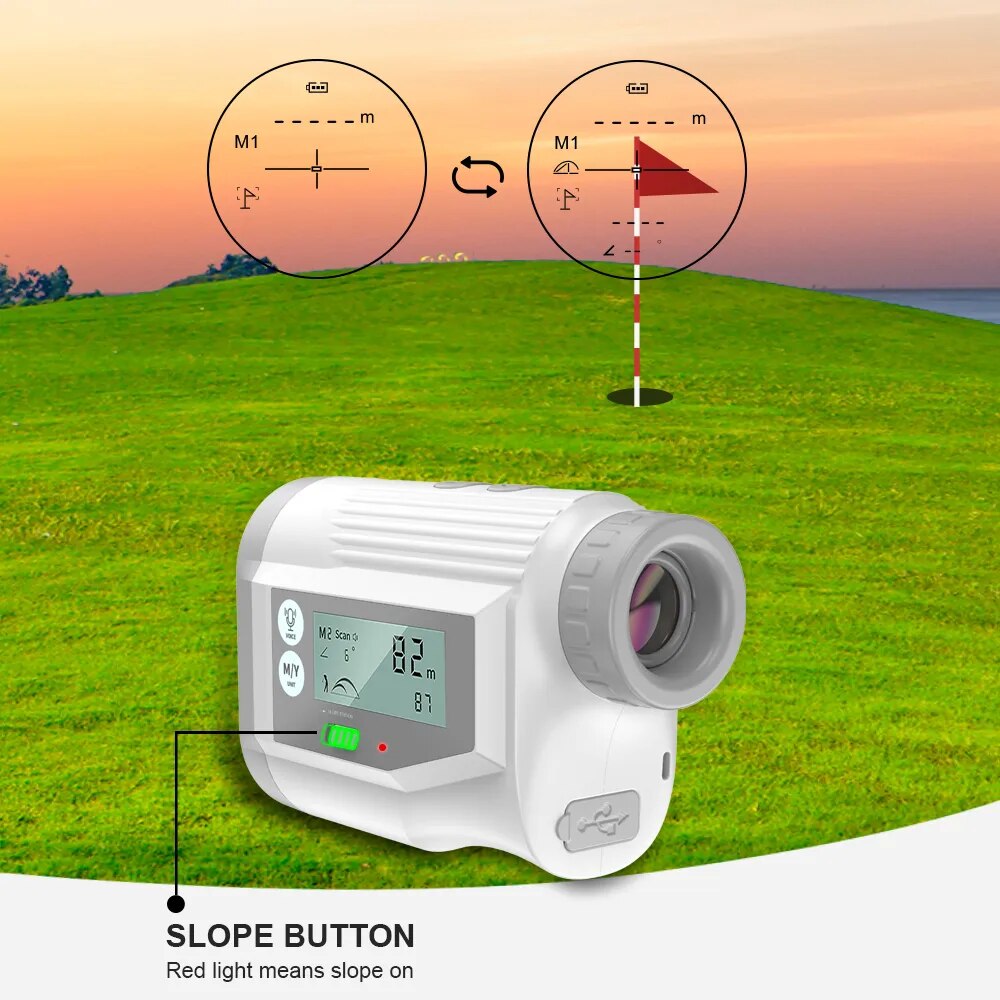 Laser Golf Rangefinder & Hunting Scope USB Rechargeable Monocular