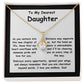 To My Dearest Daughter the message gift card from dad with the Alluring Beauty Necklace