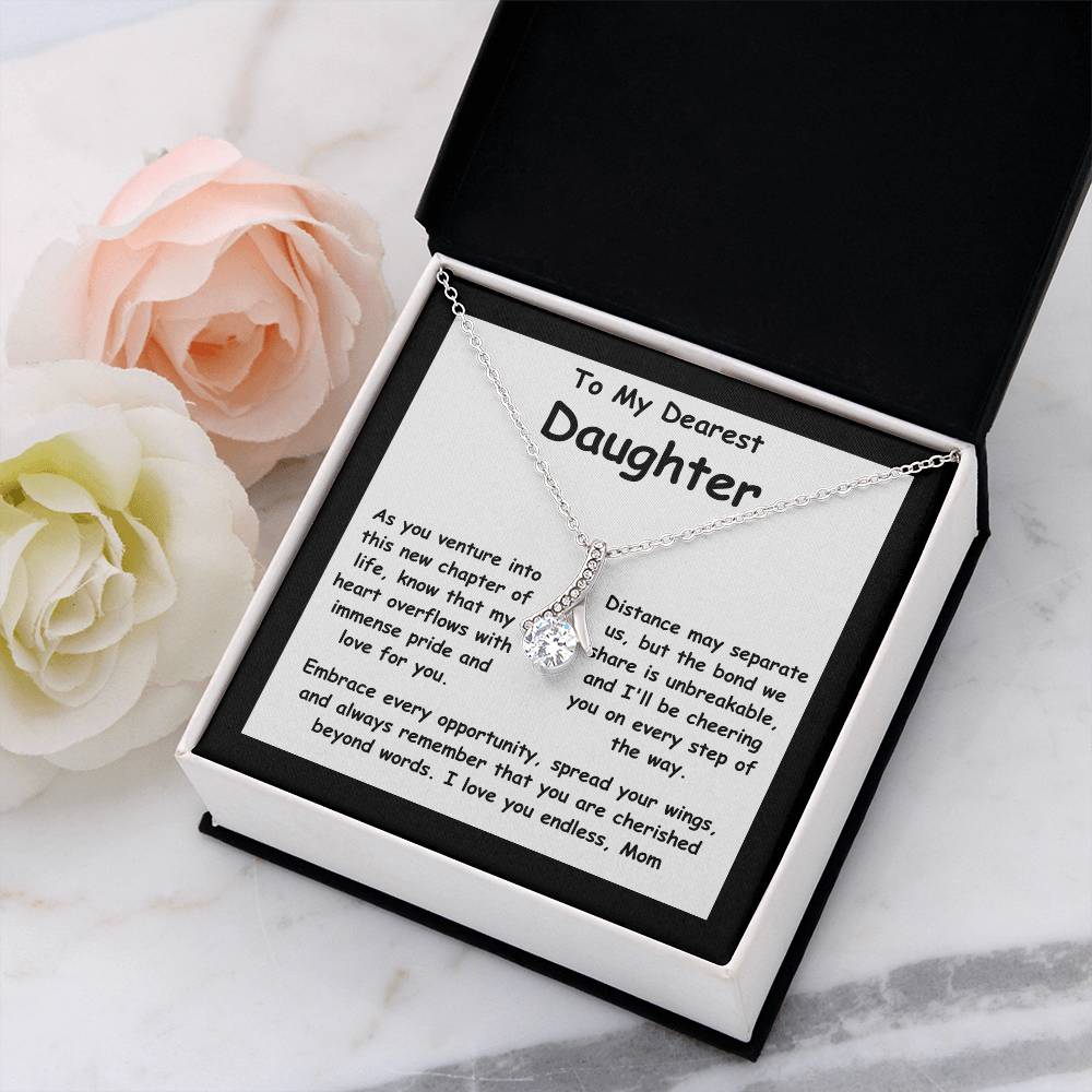 To My Dearest Daughter message card with the adorable Alluring Beauty Necklace.