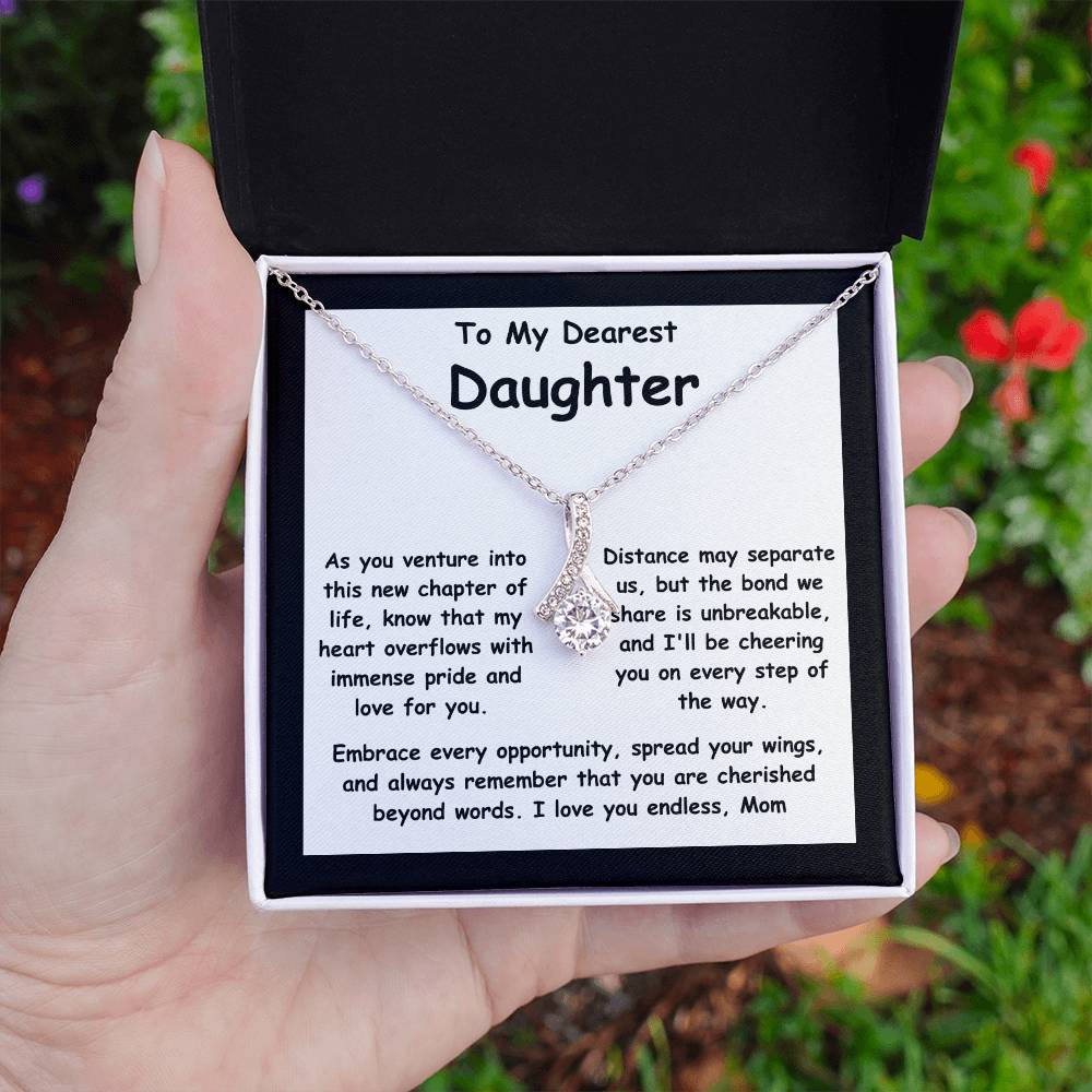 To My Dearest Daughter message card with the adorable Alluring Beauty Necklace.