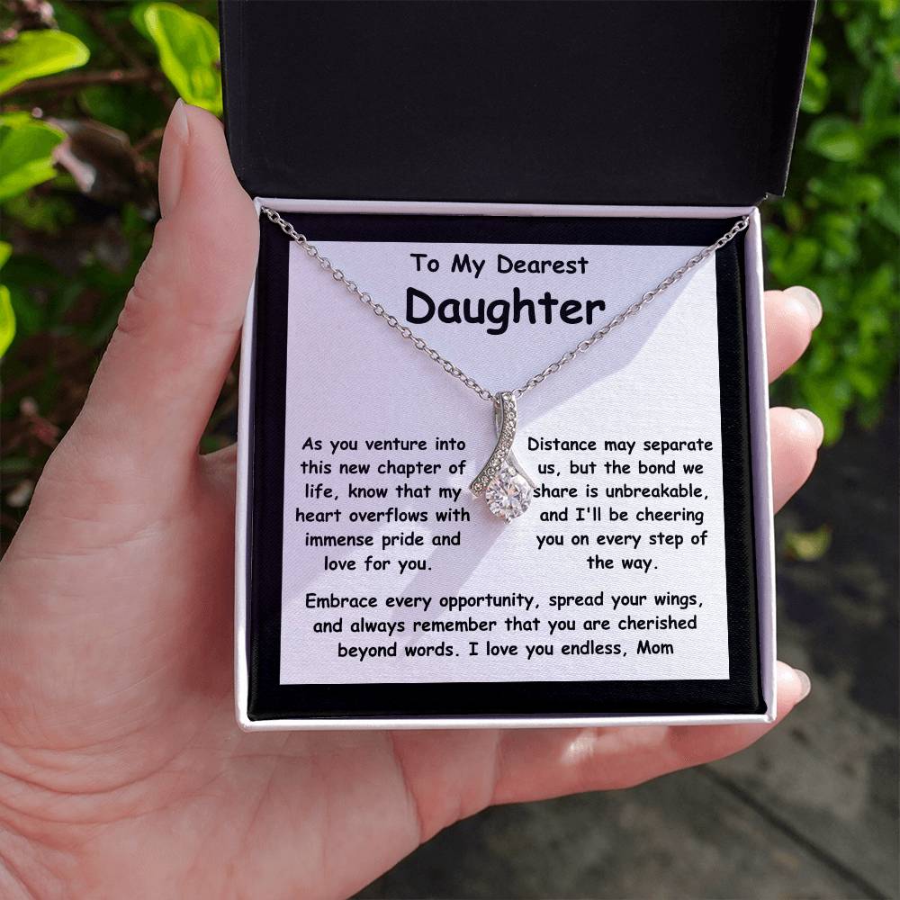 To My Dearest Daughter message card with the adorable Alluring Beauty Necklace.