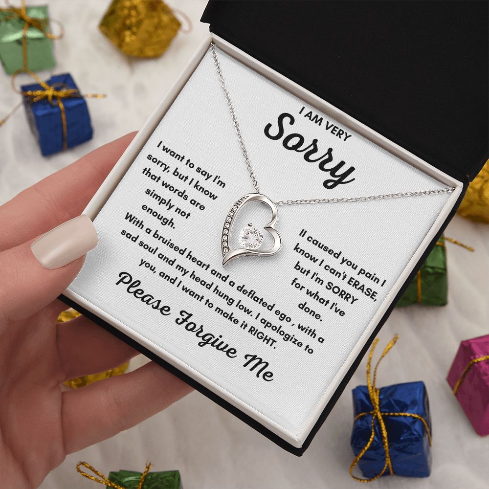 I AM VERY SORRY LOVE FOREVER NECKLACE GIFT FOR YOUR LOVE ONES TO MAKE AMENDS