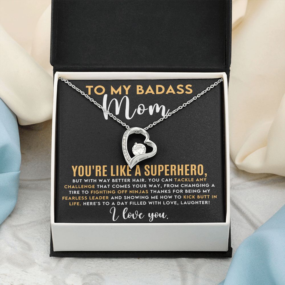 TO MY BADASS MOM FOREVER LOVE NECKLACE PERFECT FOR A MOTHER'S DAY GIFT!