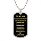 TO MY SON DAG TAG NECKLACE GRADUATION LOVE DAD