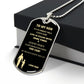 TO MY SON DOG TAG NEVER MGS BLK AND GOLD
