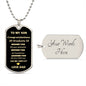TO MY SON DAG TAG NECKLACE GRADUATION LOVE DAD