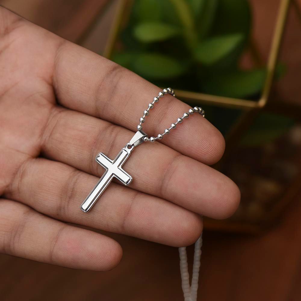 To My Courageous Son / Stainless Cross Necklace (LoveONLYGifts))