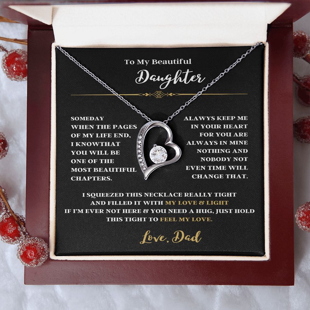 TO MY BEAUTIFUL DAUGHTER A FOREVER LOVE NECKLACE FOR DAD