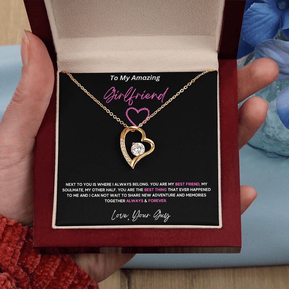 To My Amazing Girlfriend on demand love necklace message card
