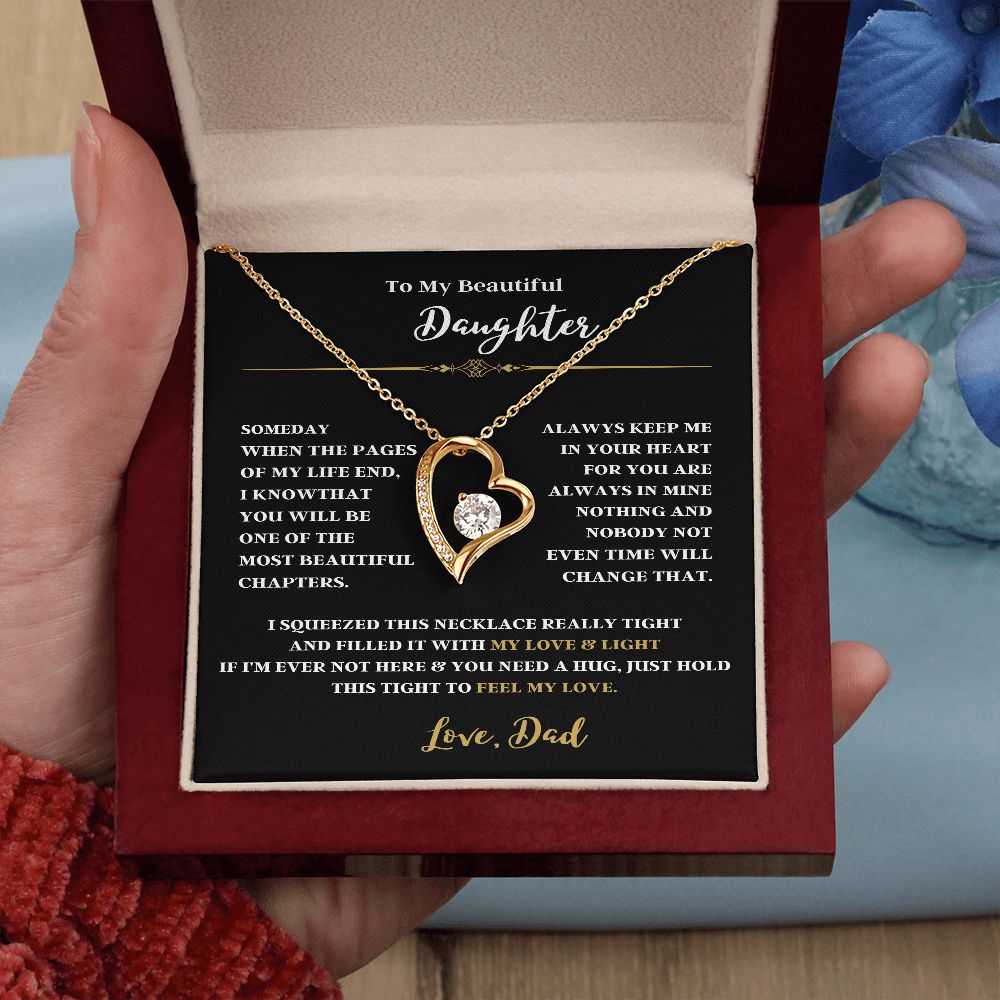 TO MY BEAUTIFUL DAUGHTER A FOREVER LOVE NECKLACE FOR DAD