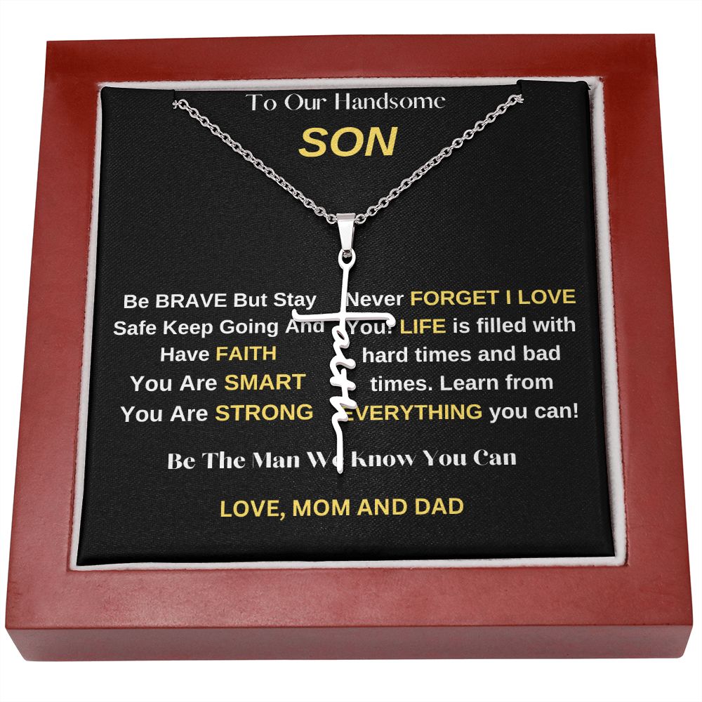 To My Handsome Son / Faith Cross Necklace