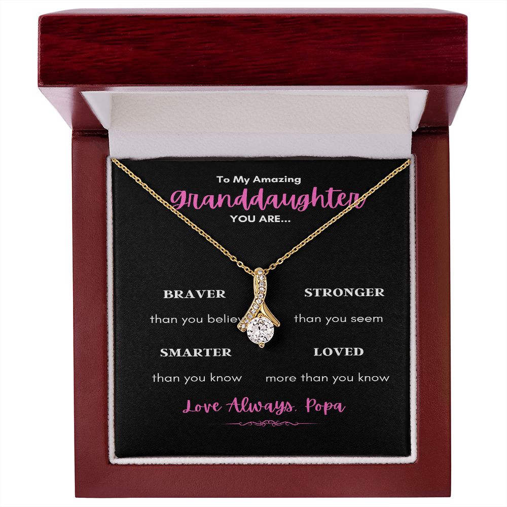 TO MY AMAZING GRANDDAUGHTER ENJOY THE ALLURING BEAUTY NECKLACE YOU ARE LOVED