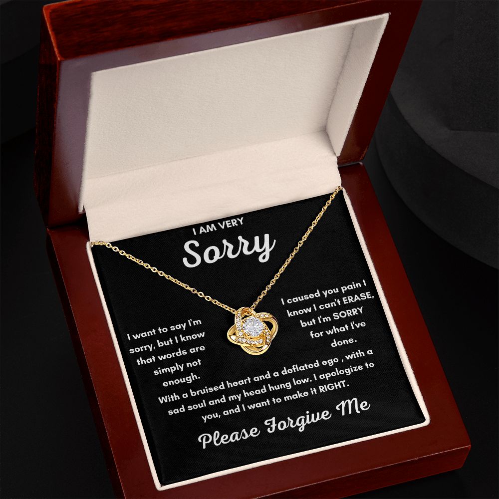 I AM SORRY FORGIVENESS GIFT TO AMEND THE WRONG WITH THE LOVE KNOT BEAUTIFUL NECKLACE