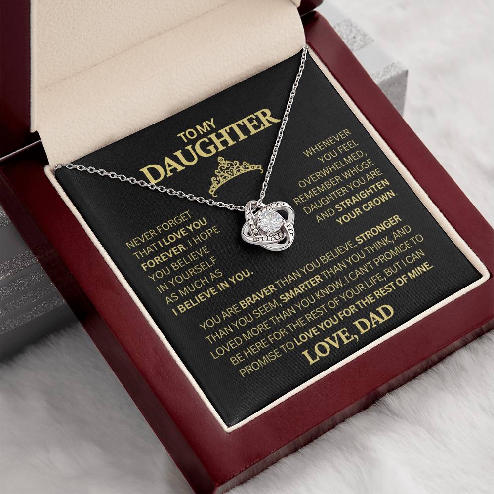 Beautiful Gift for Daughter From Dad "Never Forget That I Love You" Necklace