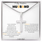 To My Handsome Husband Stainless Steel Cross Necklace with message card